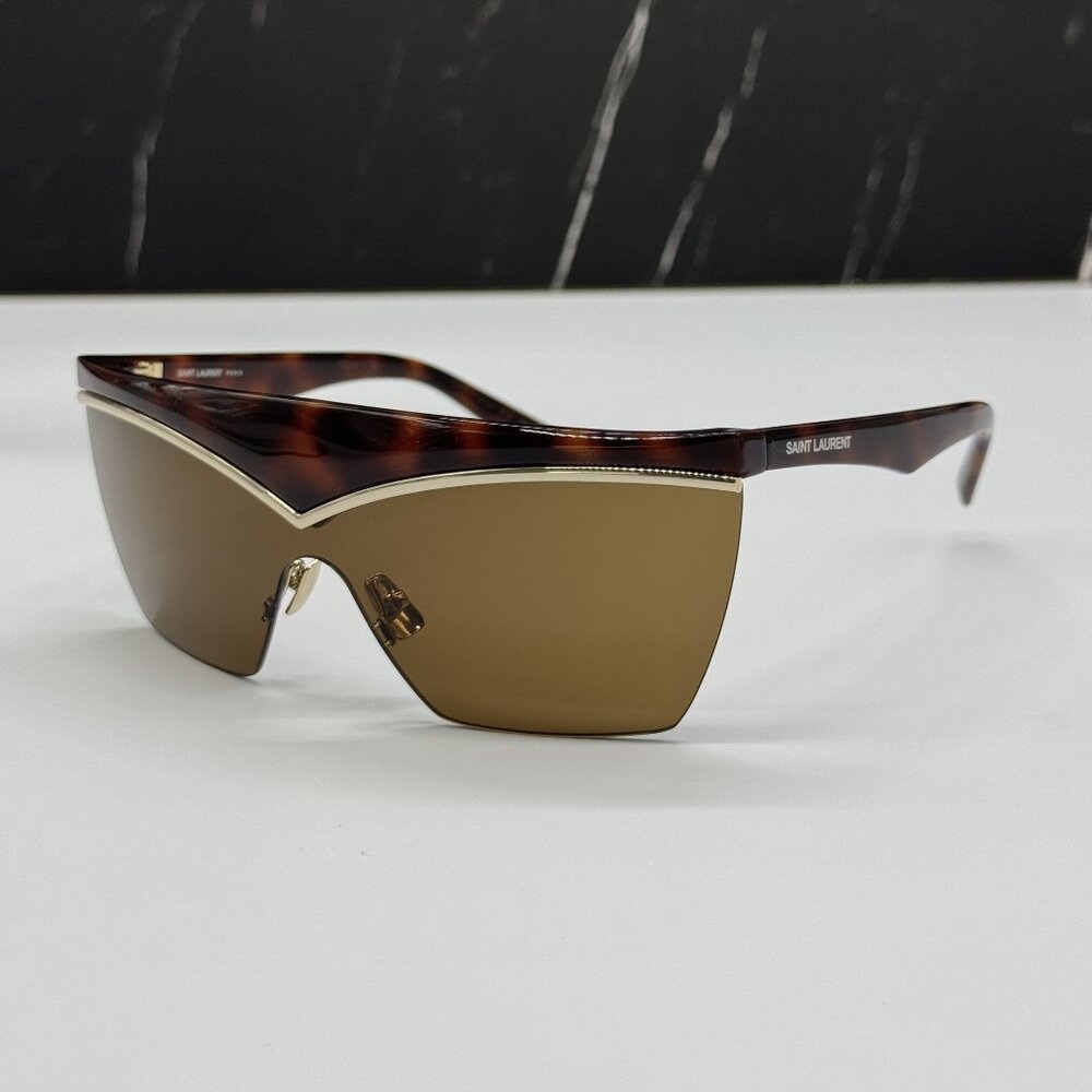 NEW SAINT LAURENT SUNGLASSES HAVANA WOMEN EYEWEAR SAINT LAURENT SL614 MASK 002